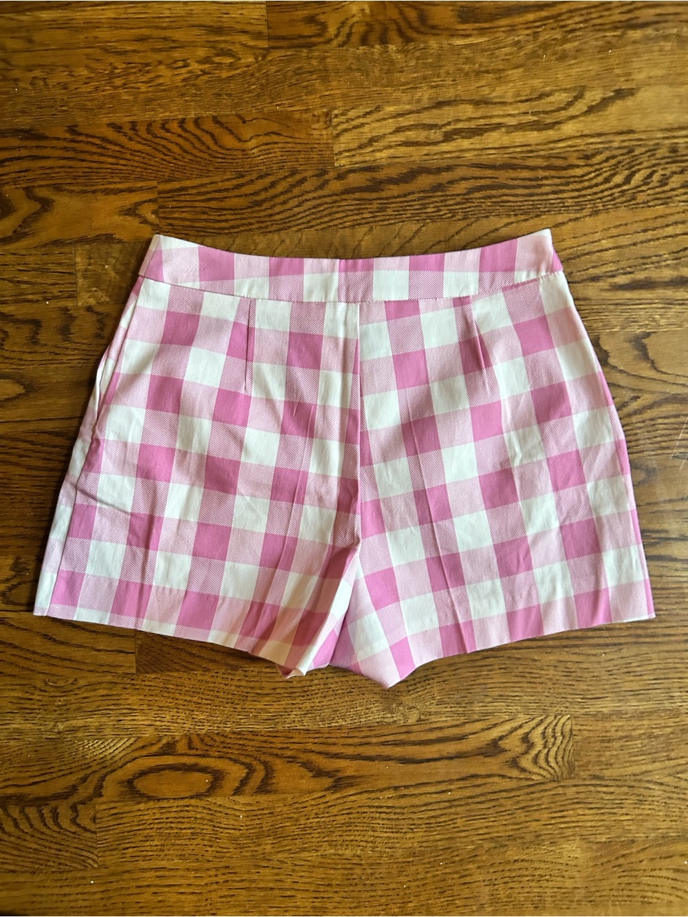 Zara Pink White Gingham High Waist Shorts NWT Size Medium - Picture 6 of 6